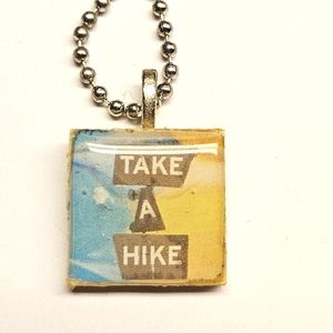 Take A Hike Tile Pendant Necklace